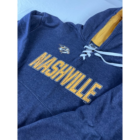 NHL Nashville Predators Hoodie Mens XL/XG Hockey Lace Up Pullover Sweatshirt - Picture 1 of 7